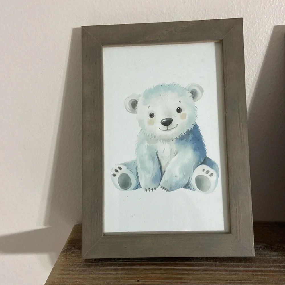 2 Baby Animals 4x6 Framed Art Pictures